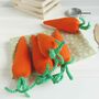 Carrot Play Pretend Crochet Vegetable Soft Toy, thumbnail 2 of 9