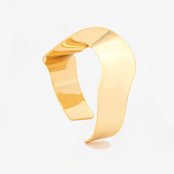 Nami 18 K Gold Plated Wave Cuff Bangle, 3 of 5