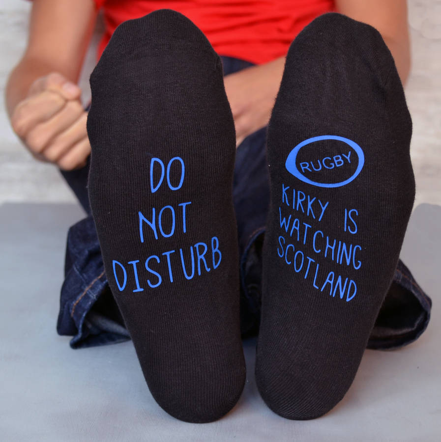 Do Not Disturb Rugby Socks By Solesmith | notonthehighstreet.com