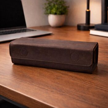 Personalised Genuine Leather Eyeglasses Case Portable Holder For Sunglasses And Reading Glasses, 7 of 8
