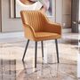 Dining Chair Velvet Armchair With Armrests, thumbnail 1 of 9
