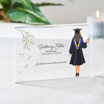 Personalised Graduation Robe Gift For Her Flower Design, 3 of 10