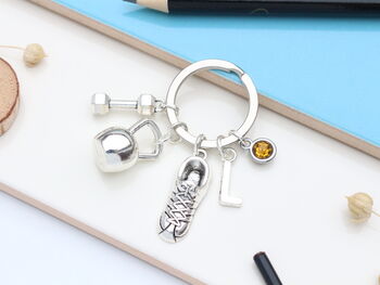 Gym Fitness Personalised Keyring Work Out Gift, 3 of 10