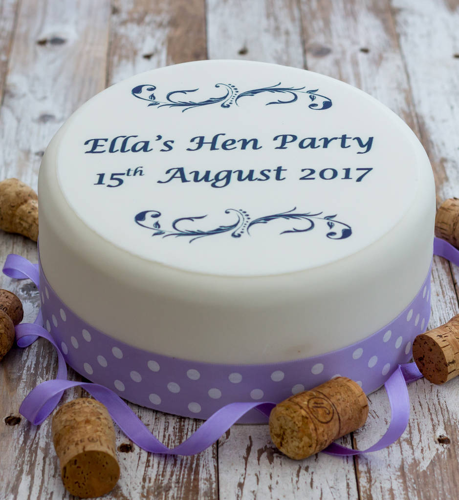 personalised hen party cake decoration by just bake