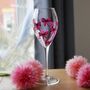 Pink Bow Painted Wine Glass, thumbnail 1 of 5