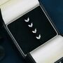 Sterling Silver Cz Marquise Leaf Duo Stud Earrings, thumbnail 3 of 12