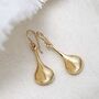 18k Gold Plated Brass Pear Drop Earrings, thumbnail 2 of 4