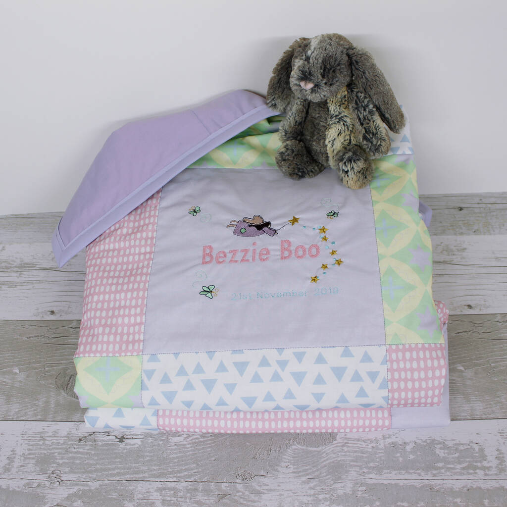 Personalised Baby Quilt Fairy Design, 1 of 6