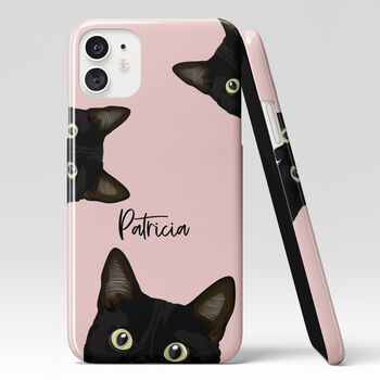 Personalised Black Cat Phone Case, 4 of 6