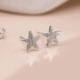 Sterling Silver Textured Star Stud Earrings, thumbnail 2 of 10