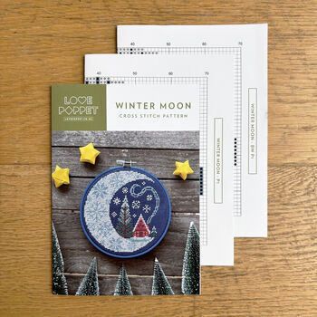 Winter Moon Modern Cross Stitch Kit, 4 of 4