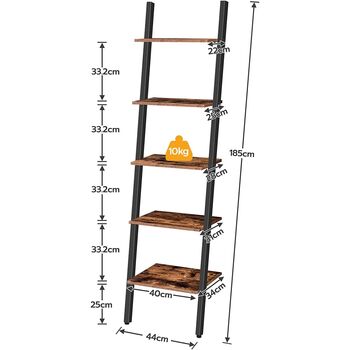 Five Tier Leaning Shelf Storage Display Rack, 9 of 9