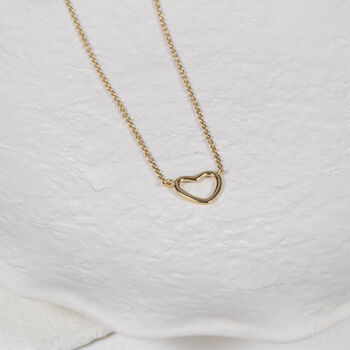 Open Love Heart Gold Necklace, 2 of 5