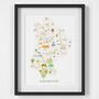 Map Of Bedfordshire Art Print, thumbnail 2 of 5
