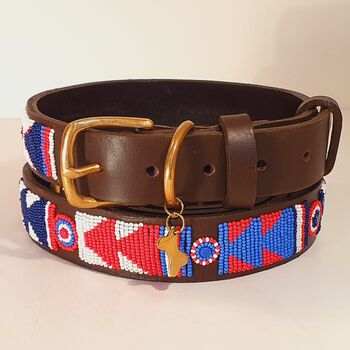 Leather And Beaded Dog Collar, 8 of 12