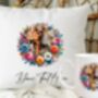 Personalised Dachshund Summer Floral Dog Wreath Cushion And Mug Bundle, thumbnail 1 of 4