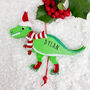 Personalised Christmas Dinosaur Pull Toy, thumbnail 1 of 2