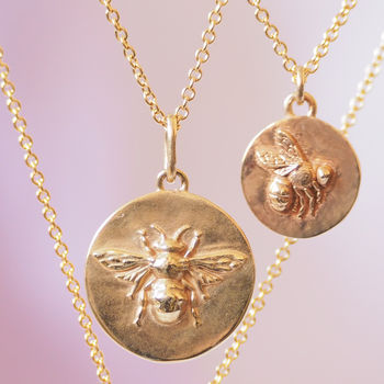 Small Flying Bee Coin Necklace, 5 of 5