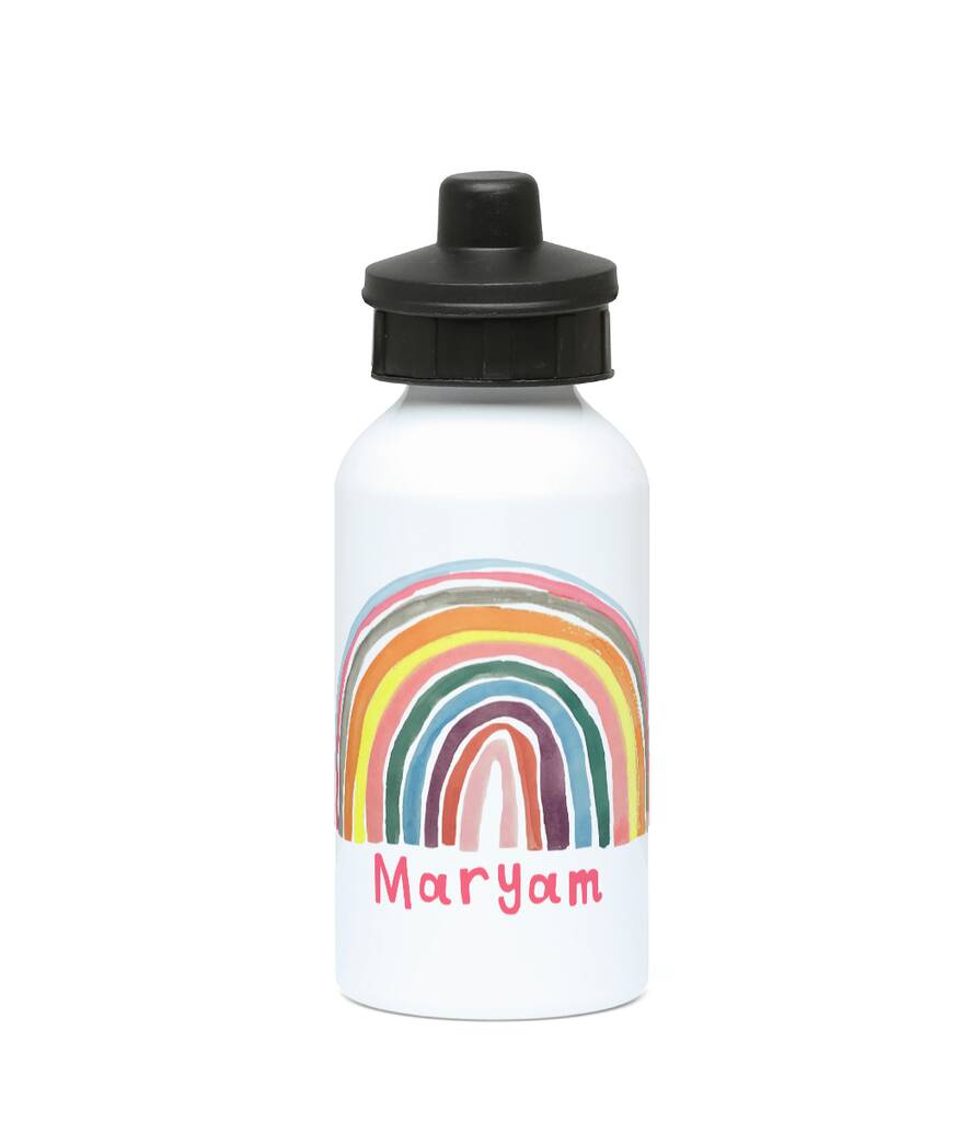 Personalised Kids Rainbow Water Bottle, 1 of 4