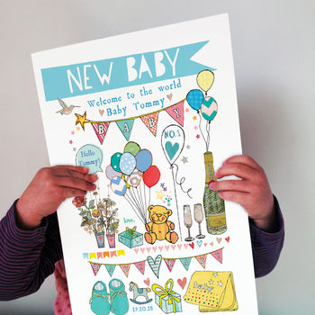 Personalised Big New Baby Boy Card, 2 of 4
