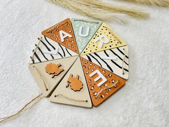Safari Bunting Jungle Theme Wooden Personalised Bunting, 3 of 11
