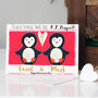 Personalised Penguin Couple Valentine's Card, thumbnail 2 of 9