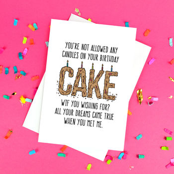 Funny Wtf Birthday Cake Card By Philly & Brit | notonthehighstreet.com