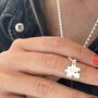 Sterling Silver Puzzle Piece Charm Necklace Gift, thumbnail 1 of 4