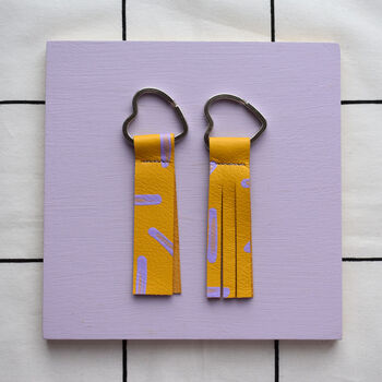 Love Hand Painted Leather Keyrings, 5 of 11