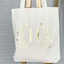 Gold Olive Leaf Tote Bag Personalised With Initial, thumbnail 1 of 3