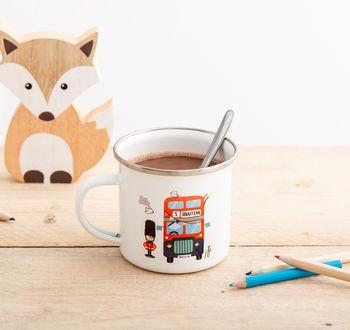 Personalised Children's London Bus Enamel Mug, 2 of 5