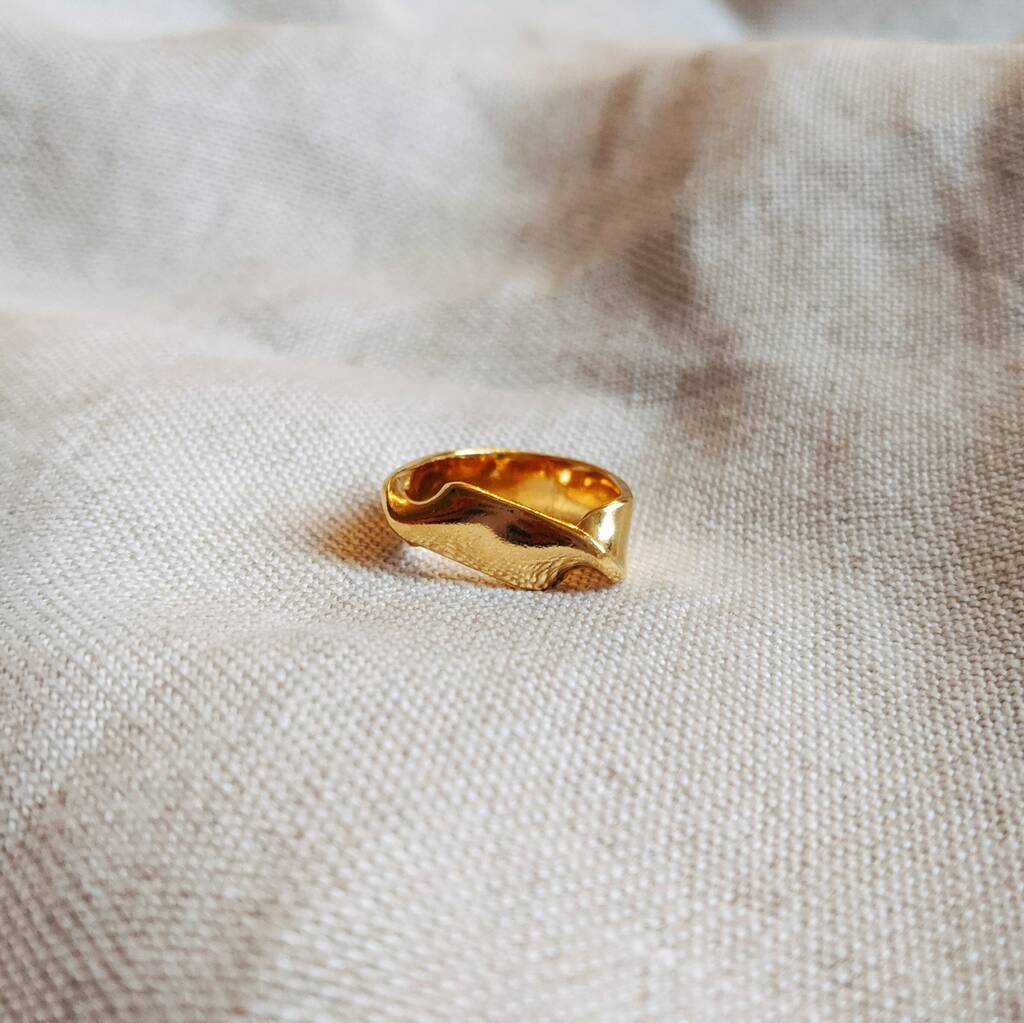 Gold Vermeil Waved Ring, 1 of 5