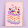 Colourful Fruit Cocktail Cake Personalised Art Print, thumbnail 5 of 9