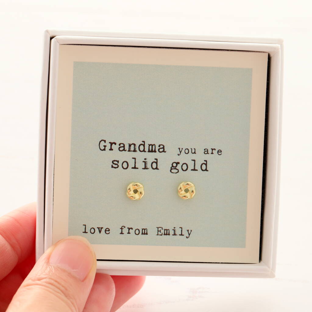 'grandma's Solid Gold' Knot Earrings By Attic | notonthehighstreet.com