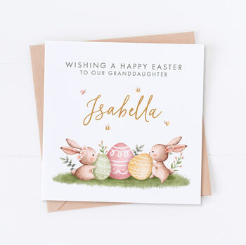 Personalised Easter Bunnies And Eggs Card, 2 of 2