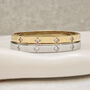 Solitaire Diamond Clover Bangle Gold, thumbnail 4 of 9