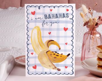 Cute Valentine Card With Banana Pun For Boyfriend Or Husband, 2 of 4