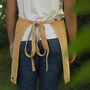 Short Cotton Half Apron With Pockets And Tie Waist, thumbnail 7 of 8