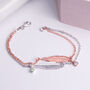 Personalised Feather Birthstone Bracelet In Silver And Rose Gold, thumbnail 4 of 8