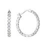Sterling Silver Cubic Zirconia 25mm Hoop Earrings, thumbnail 2 of 4