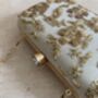 Gold Handcrafted Raw Silk Rectangular Clutch Bag, thumbnail 10 of 10