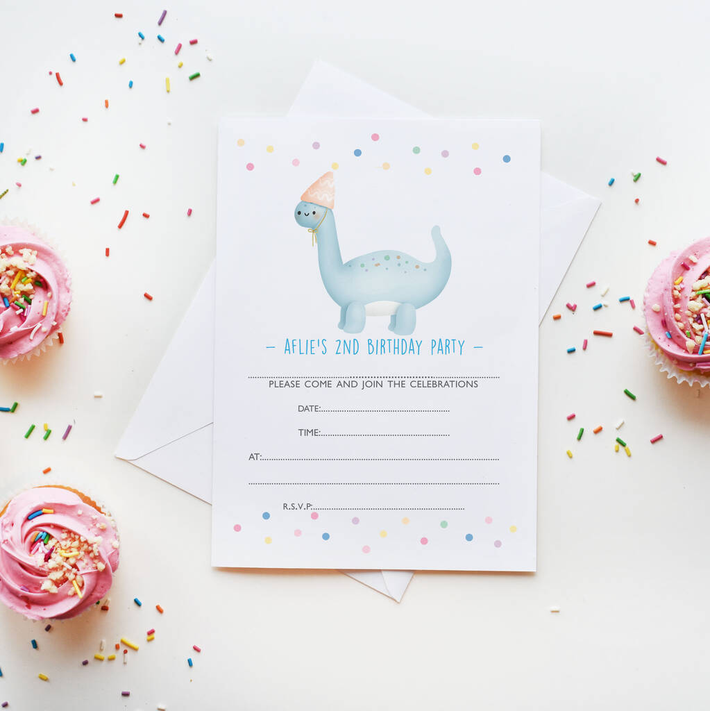 Dinosaur Party Time Personalised Invitations