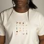 Unisex Hand Embroidered Natural Cafe Tshirt, thumbnail 9 of 12