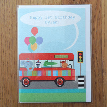 Personalised Bubble Animal Bus Card, 3 of 3