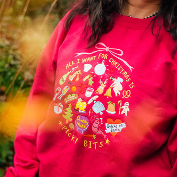 The Picky Bits Embroidered Christmas Jumper, 4 of 7