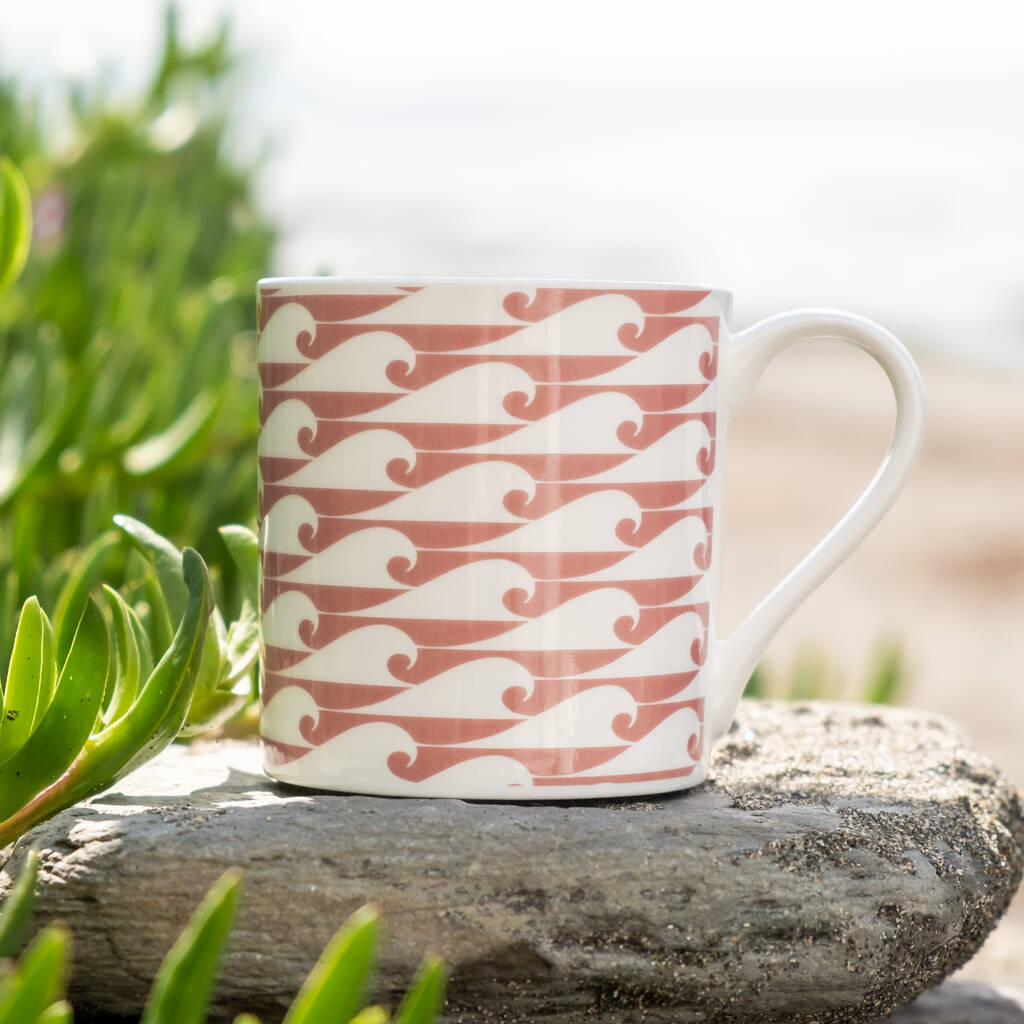 360 Wild Salmon Pink Mug By The Cornish Surfer