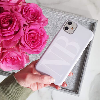 Grey And White Personalised Glossy Phone Case, 3 of 5