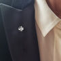 Diamond Clover Lapel Pin – Silver/Gold, thumbnail 4 of 5