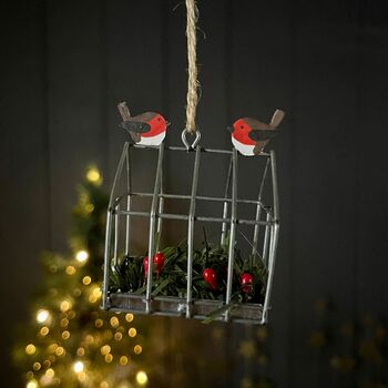 Robins On Greenhouse Hanging Christmas Decoration, 3 of 3