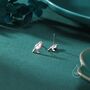 Dainty Robin Bird Stud Earrings In Sterling Silver, thumbnail 7 of 12